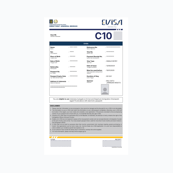 Single Entry Invited Event Speakers Visa (C10)