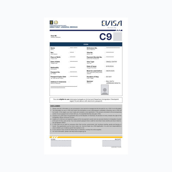 Single Entry Short Course & Training Visa (C9)