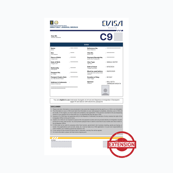 Single Entry Short Course & Training Visa (C9) Extension