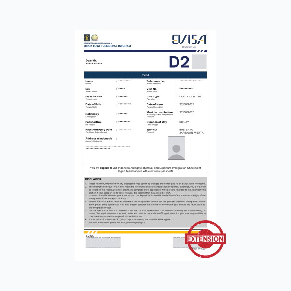 Multiple Entry Business Visa (D2) Extension